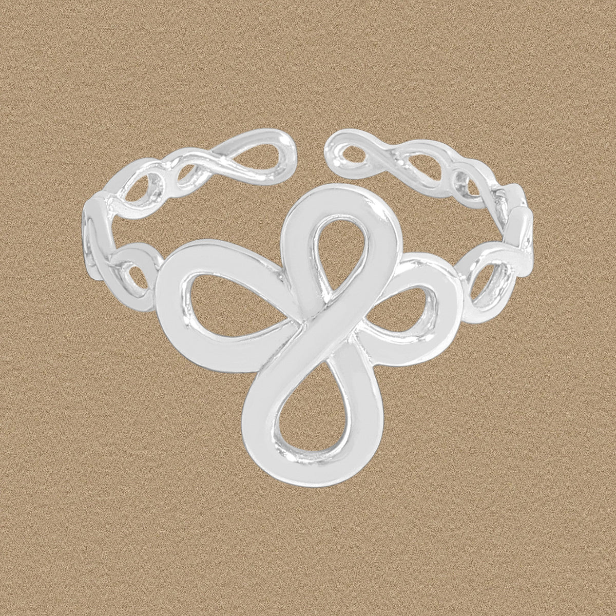 Holiday Fashion Hollow Infinite Symbol 925 Sterling Silver Adjustable Ring