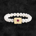 Women Elegant Pink CZ Irregular Tube Natural Pearls 925 Sterling Silver Ring