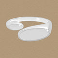 Simple Lady Geometry Oval 925 Sterling Silver Adjustable Ring