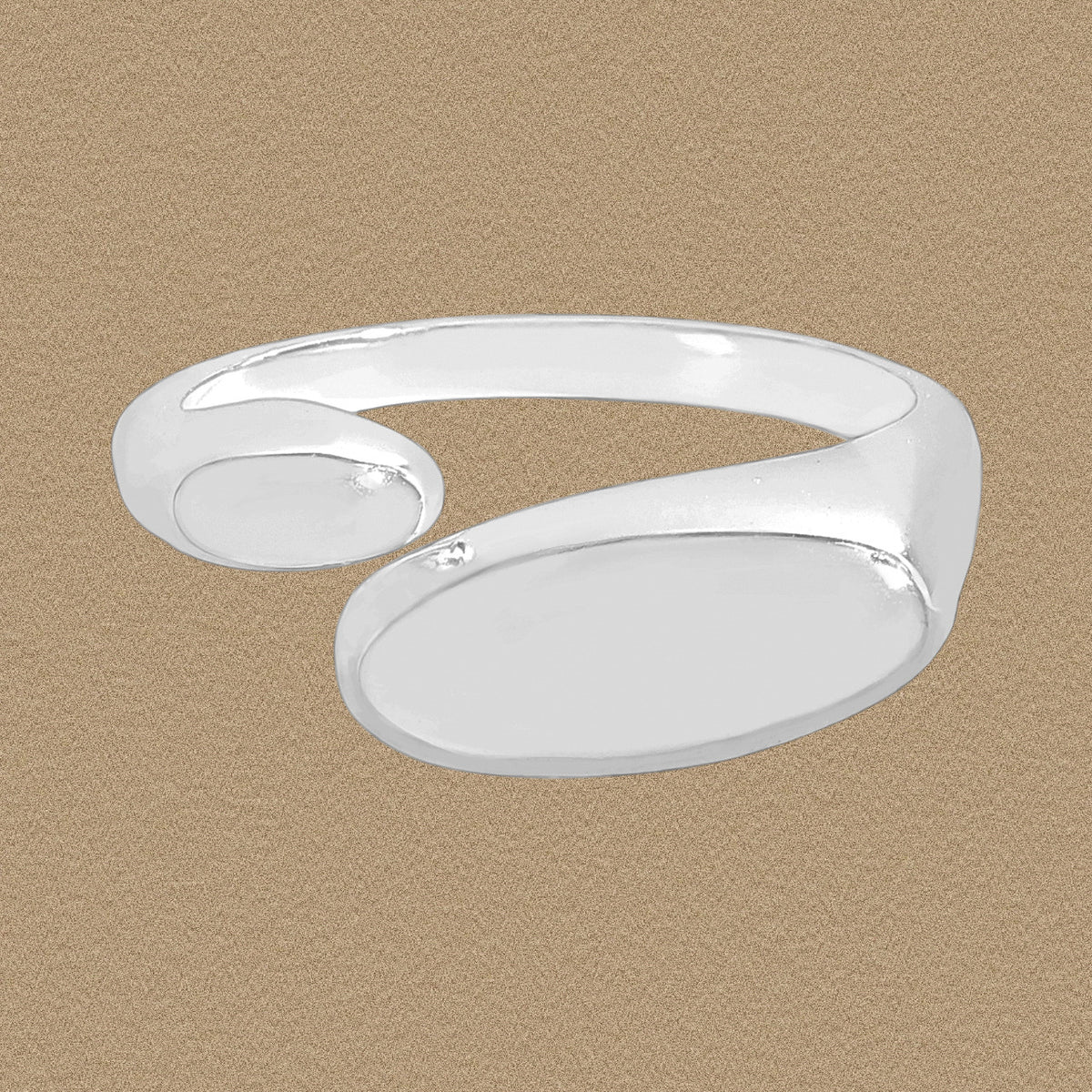Simple Lady Geometry Oval 925 Sterling Silver Adjustable Ring