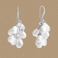 Elegant Party Waterdrop Shell Pearls Grapes Bunch 925 Sterling Silver Dangling Earrings