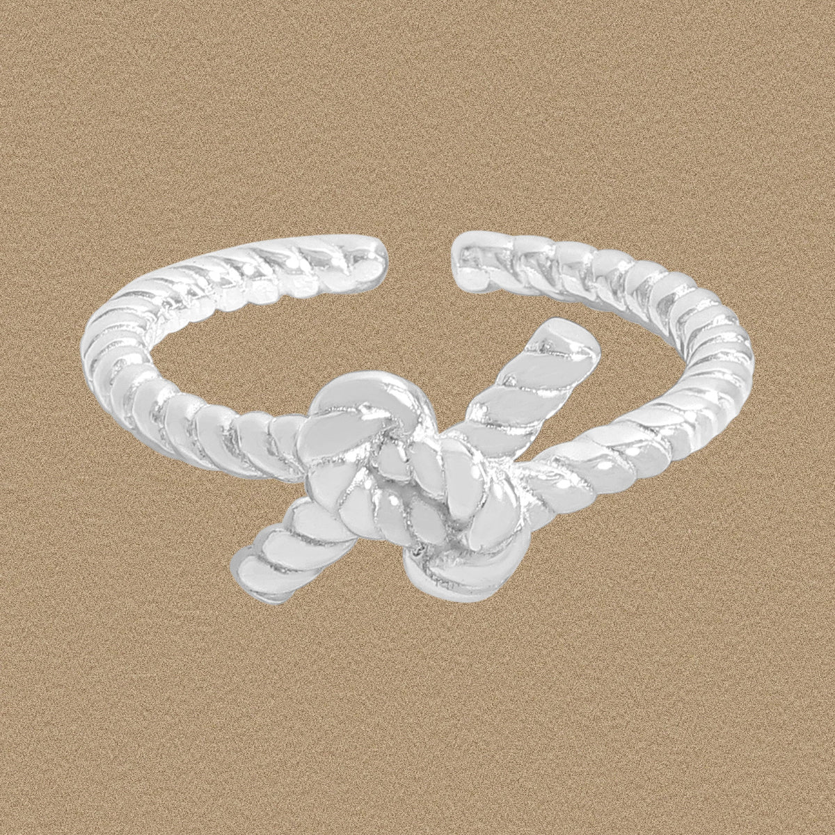 Fashion Irregular Twisted Knot 925 Sterling Silver Adjustable Ring