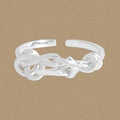 Lady Hollow Irregular Cross Lines 925 Sterling Silver Adjustable Ring