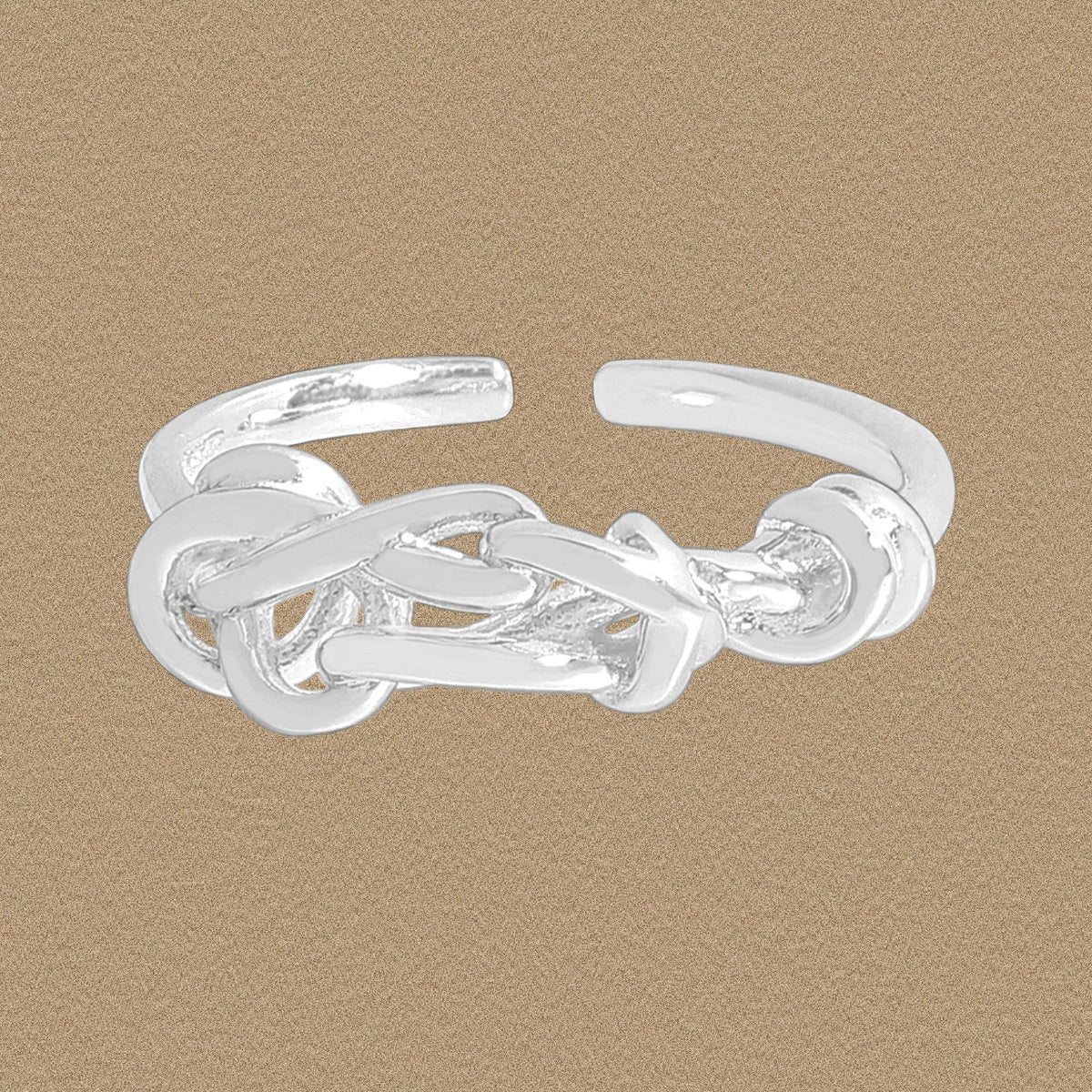 Lady Hollow Irregular Cross Lines 925 Sterling Silver Adjustable Ring