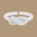 Masculine Double Layers Twisted Cross Infinite Symbol 925 Sterling Silver Adjustable Ring