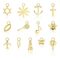 Casual Cute Gold Butterfly Flower Star Cross Rugby Honeybee 925 Sterling Silver Earring Pendant