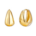 Minimalist Modern U Shape Elegant Fashion Ear Stud Teardrop Geometric Two Tone 925 Sterling Silver Hoop Earrings