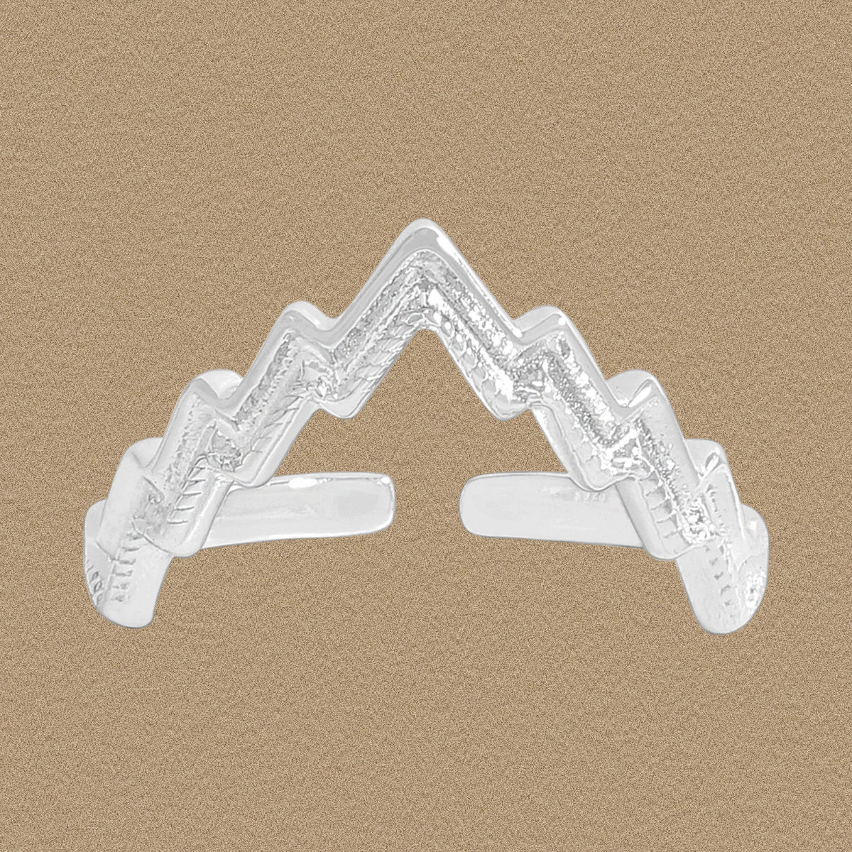 Office Geometry Irregular V Shape 925 Sterling Silver Adjustable Ring