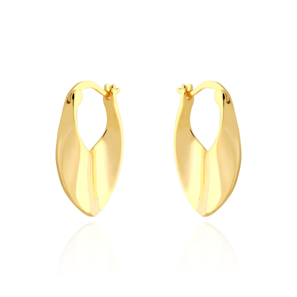 Pendientes,Aros Huggie Irregulares de Plata Esterlina 925 con Diseño Geométrico y Gota Grande
