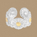 Beautiful Daisy Flowers 925 Sterling Silver Adjustable Ring