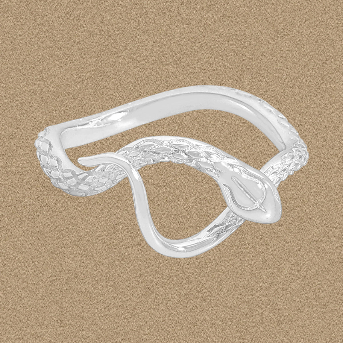 Elegant Irregular Animal Snake 925 Sterling Silver Adjustable Ring