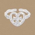 Graduation Hollow Heart Irregular 925 Sterling Silver Adjustable Ring
