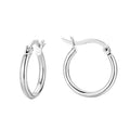Elegant Geometric S925 Sterling Silver Minimalist Round Silver Hoop Earrings