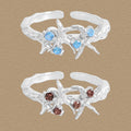 Women Elegant Irregular CZ Starfish 925 Sterling Silver Adjustable Ring