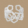Fashion Hollow Irregular Twisted Geometry 925 Sterling Silver Adjustable Ring