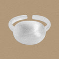 Women Classic Geometry Frosted Oval 925 Sterling Silver Adjustable Ring