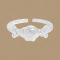 Girl Cute Kesong Croissant Bow-knot 925 Sterling Silver Adjustable Ring