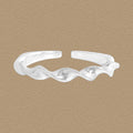 Office Twisted Wave 925 Sterling Silver Adjustable Ring