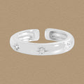 Women Simple Shining CZ Starlight 925 Sterling Silver Adjustable Ring