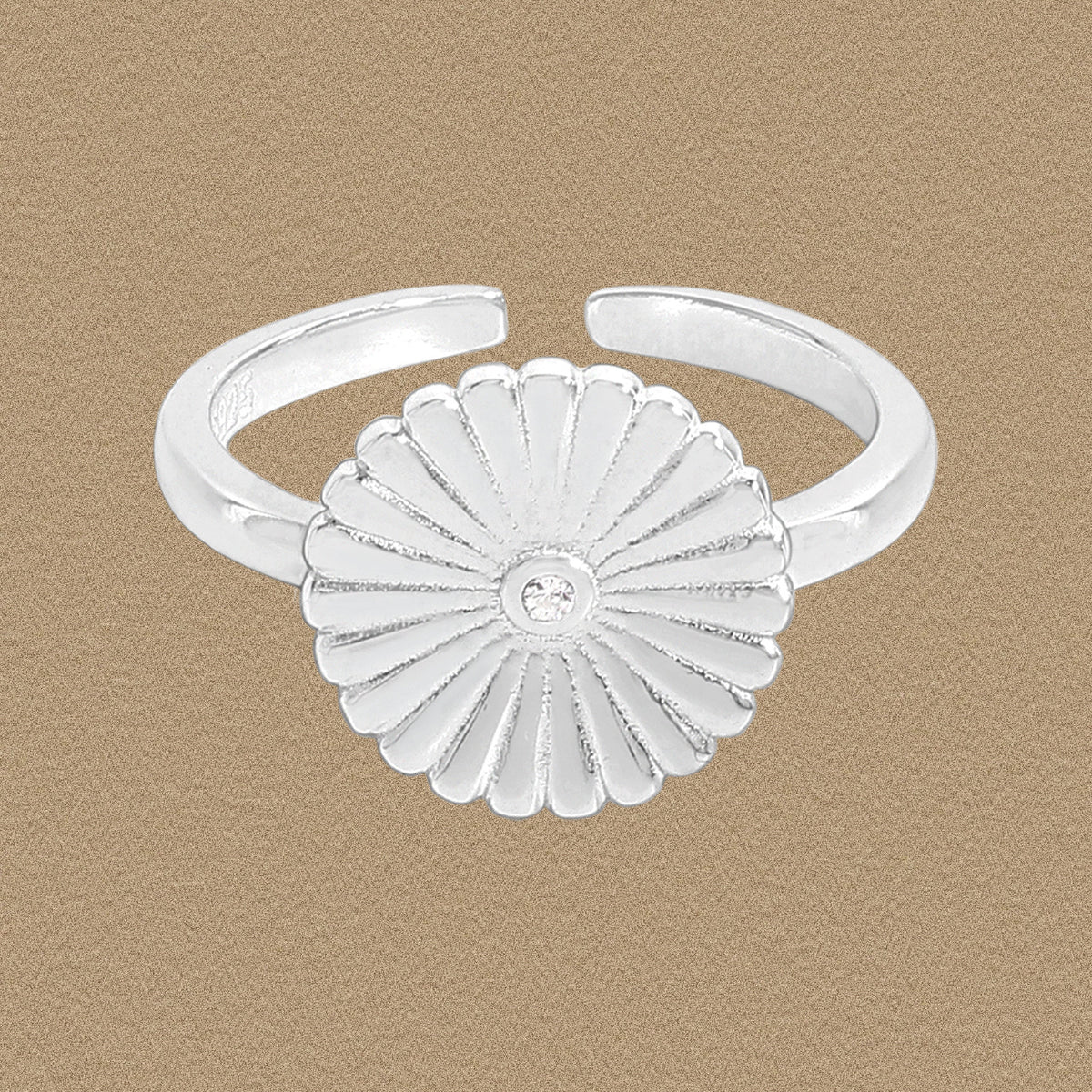 Minimalism Daisy Flowers 925 Sterling Silver Adjustable Ring