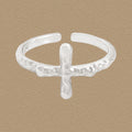Simple Irregular Cross Fashion 925 Sterling Silver Adjustable Ring