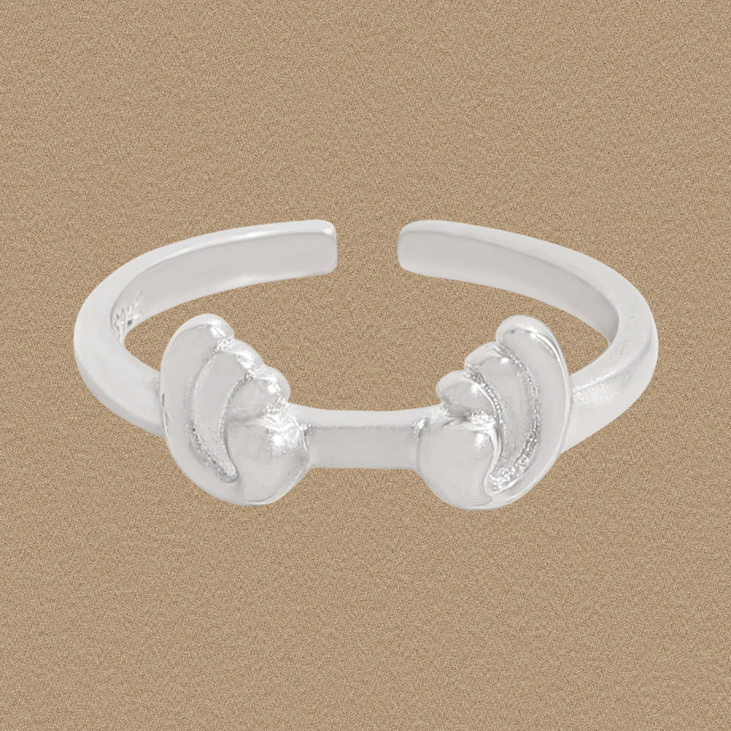 Fashion Irregular Sea Waves 925 Sterling Silver Adjustable Ring