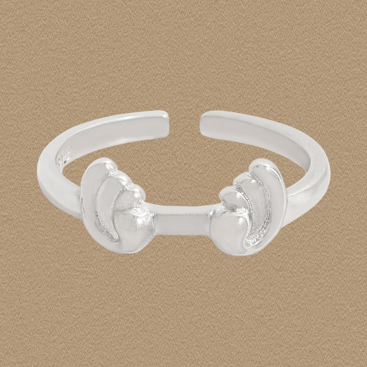 Fashion Irregular Sea Waves 925 Sterling Silver Adjustable Ring