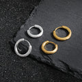 Simple Frosted Round Circle 925 Sterling Silver Hoop Earring (Single)