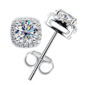 Circular Halo Moissanite 925 Sterling Silver Earrings