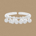 Graduation Mini Grape Beads 925 Sterling Silver Adjustable Ring