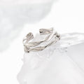 Fashion Double Layers Twisted Knot 925 Sterling Silver Adjustable Ring