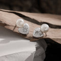 Bridesmaid Shell Pearls Star Heart 925 Sterling Silver Stud Earrings