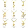 Fashion Gold CZ Heart Dog Bird Snake Star Cross 925 Sterling Silver DIY Pendant