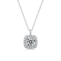 Elegant 925 Sterling Silver Chain Moissanite Geometric Pendant Necklace