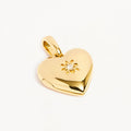 Elegant Fashion Romantic Heart Flower Cubic Zirconia 925 Sterling Silver Locket Pendant