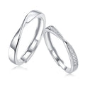 Ins-Style Moissanite Mobius Classic Silver S925 Sterling Silver Couple Rings
