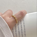 Office Simple Twisted 925 Sterling Silver Adjustable Ring