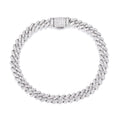Pulsera de Plata de Ley 925 con Eslabón Cubano Geométrico de Moissanita