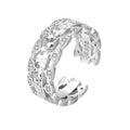Adjustable Ice Crack Pattern Pure 925 Sterling Silver Ring