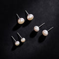S925 silver natural pearl earrings