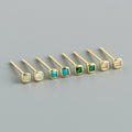Geometric Square Zirconia  Compact Minimalist Stylish 925 Sterling Silver Stud Earrings