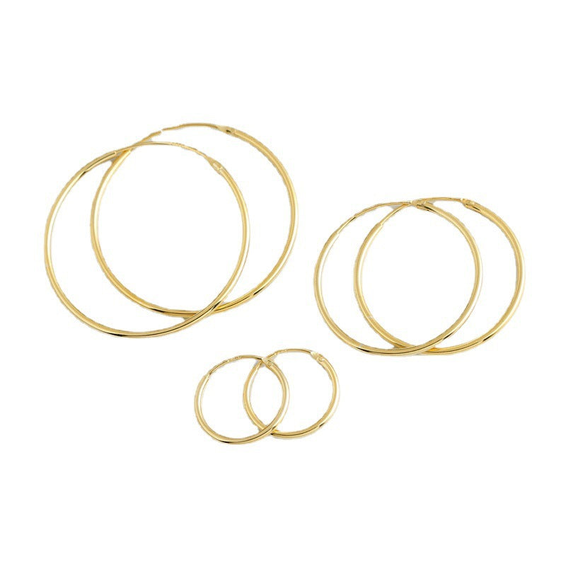 Minimalist Geometric Circle S925 Sterling Silver Polished Earrings