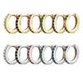 Round Colored Cubic Zirconia 925 Sterling Silver Earrings