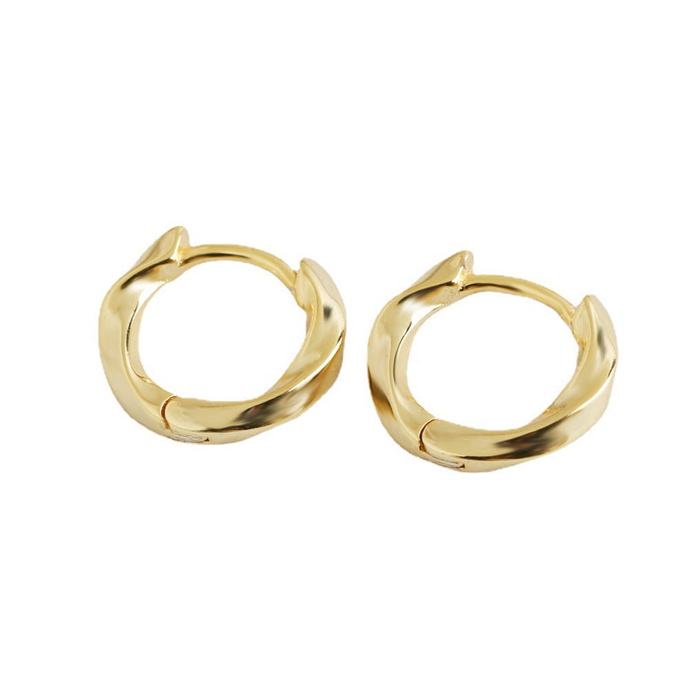 Twisted Geometric Pattern 925 Sterling Silver Earrings