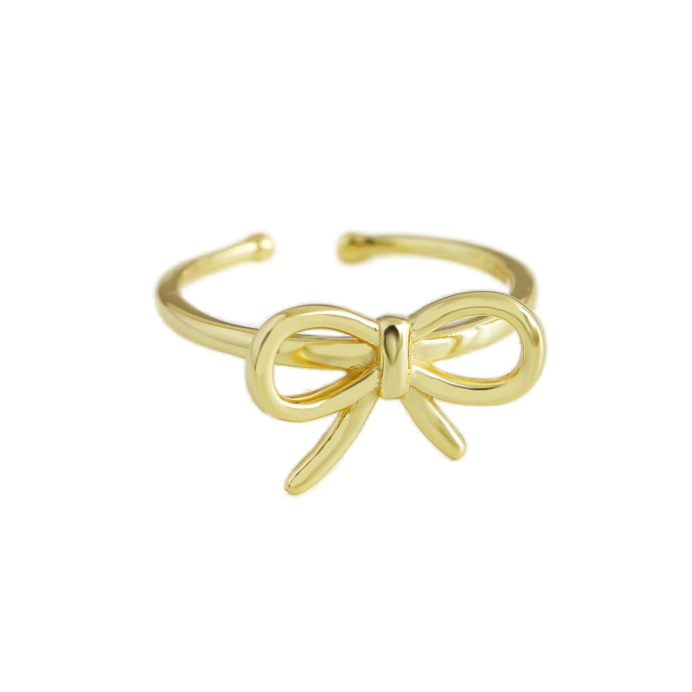Adjustable Bow Knot Ring 925 Sterling Silver Ring