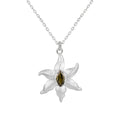 Starfish Design Natural Peridot 925 Sterling Silver Necklace Delicate Unique Style Sea-Inspired Jewelry Pendant