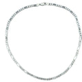 Geometric Figaro Chain Design 925 Sterling Silver Necklace for Men and Women 2025 New Fashion Elegant Jewelry Figaro Chain Necklace Available in Multiple Lengths