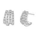 Elegant Geometric Design  925 Sterling Silver Cubic Zirconia Fashion Earrings for Women