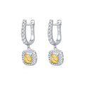Elegant Fashion Square Sugar Cubic Zirconia Hoop Earrings 925 Sterling Silver for Women Simple Style 2025 New Trendy Jewelry Gift