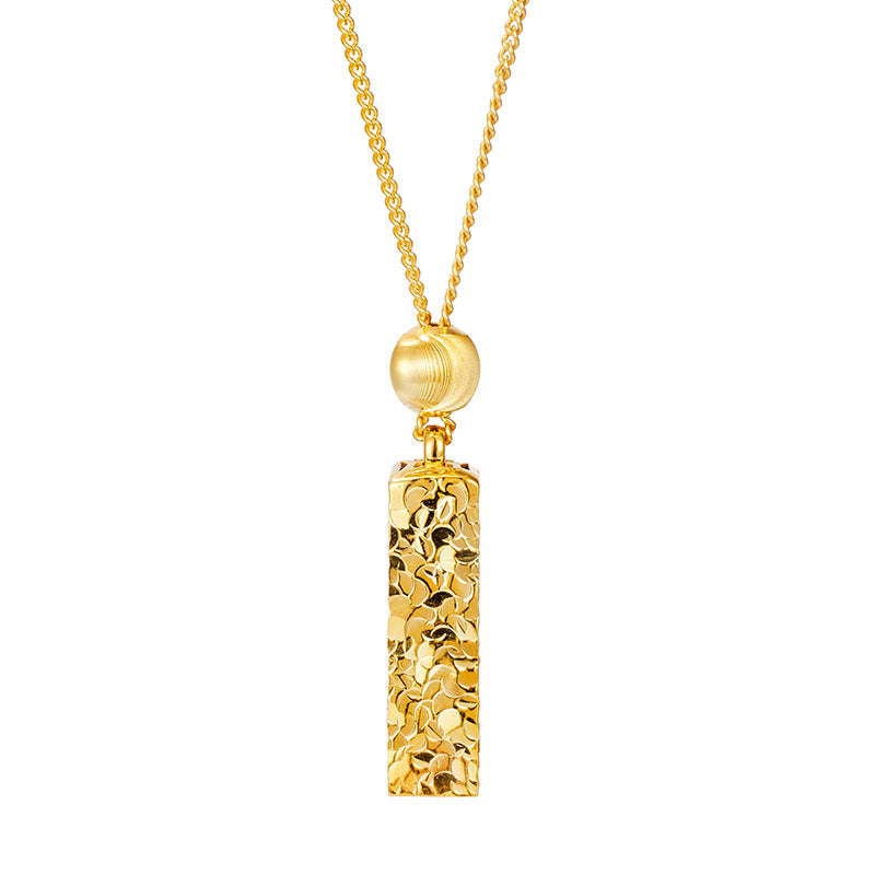 Women Modern Elegant Geometric Rectangular Bar Pendant 925 Sterling Silver Plated Chain Necklace